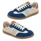 Lotus Frapporta Women Leather Retro Style Lace-Up Casual Shoes (Size 6) - Blue Multi_8504076
