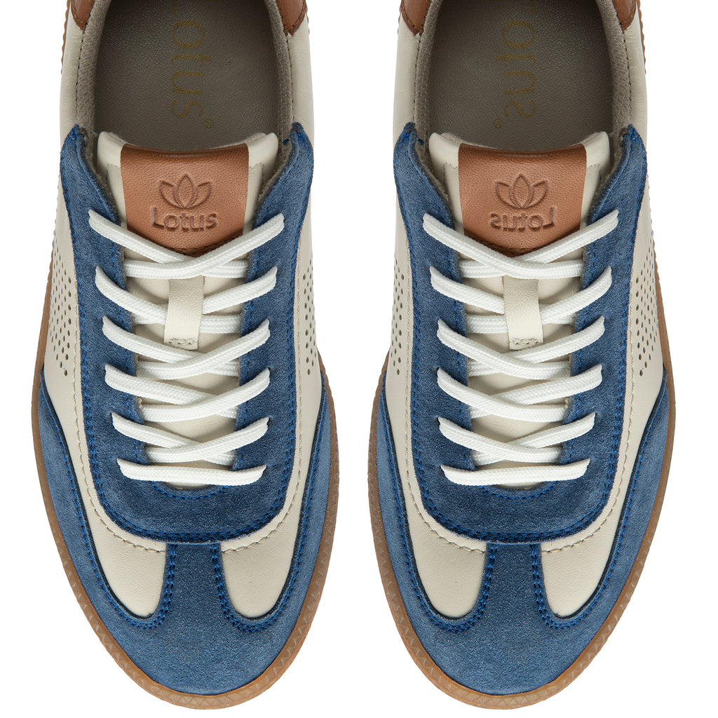 Lotus Frapporta Women Leather Retro Style Lace-Up Casual Shoes (Size 6) - Blue Multi_8504076_2