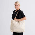 Elegant Shimmering Tote Bag with Chain Strap - Cream_8504094_2