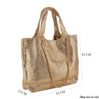 Elegant Shimmering Tote Bag with Chain Strap - Rose  Gold_8504096_6