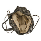 Elegant Shimmering Tote Bag with Chain Strap - Black_8504097_5