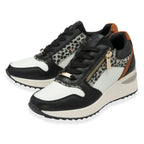 Lotus Moore Womens Wedge Animal Print Sneakers (Size 4) - Black & White_8504111_1