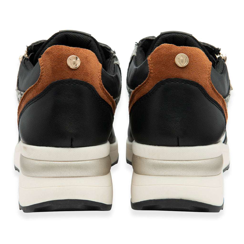 Lotus Moore Womens Wedge Animal Print Sneakers (Size 4) - Black & White_8504111_3