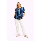 Pure And Natural Ladies Printed Top (Size 8 to 10) - Blue_8504252