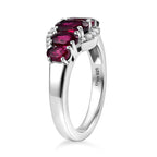 D'Joy Rhodolite Garnet & White Zircon 5 Stone Ring in Platinum Overlay Sterling Silver 1.80 Ct._8504256_3