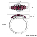 D'Joy Rhodolite Garnet & White Zircon 5 Stone Ring in Platinum Overlay Sterling Silver 1.80 Ct._8504256_5