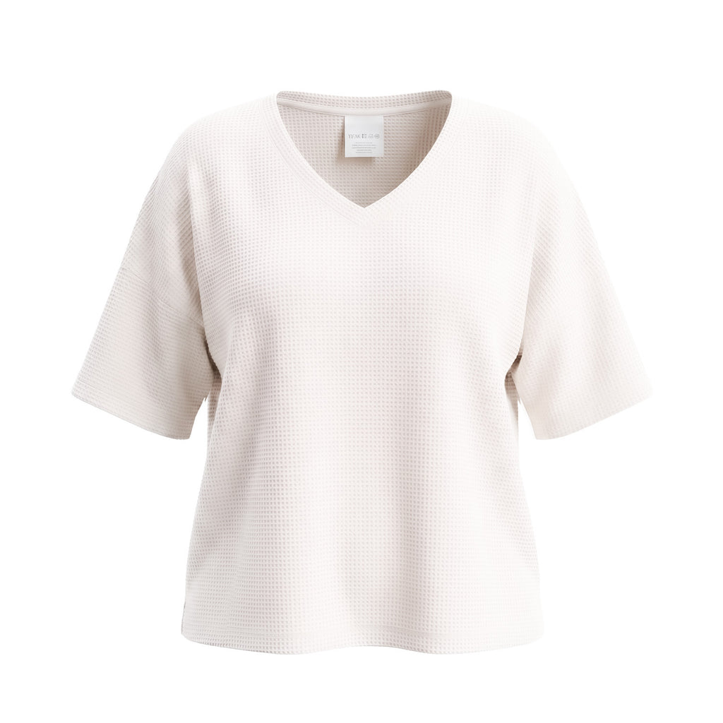 Ladies V-Neck Batwing Top (One Size) - Cream_8504294