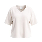 Ladies V-Neck Batwing Top (One Size) - Cream_8504294