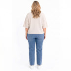 Ladies V-Neck Batwing Top (One Size) - Cream_8504294_5