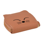 Genuine Leather RFID Blocking Novelty Cat Wallet - Dusty Rose_8504774_7