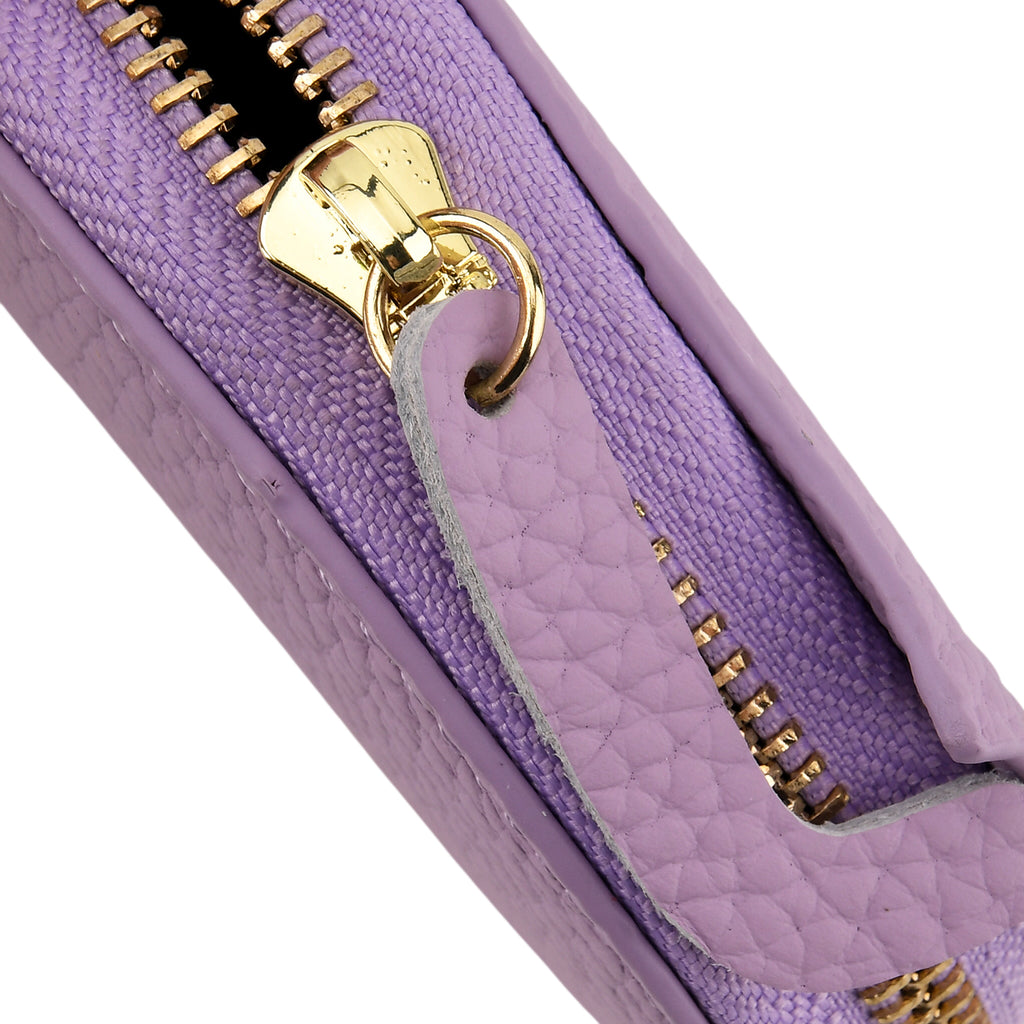 Leather Patterned Wallet (Size 10x9x2 ) - Purple_8504776_6