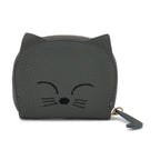 Genuine Leather RFID Blocking Novelty Cat Wallet - Muted Green Grey_8504778