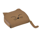 Genuine Leather RFID Blocking Novelty Cat Wallet - Khaki_8504779_7