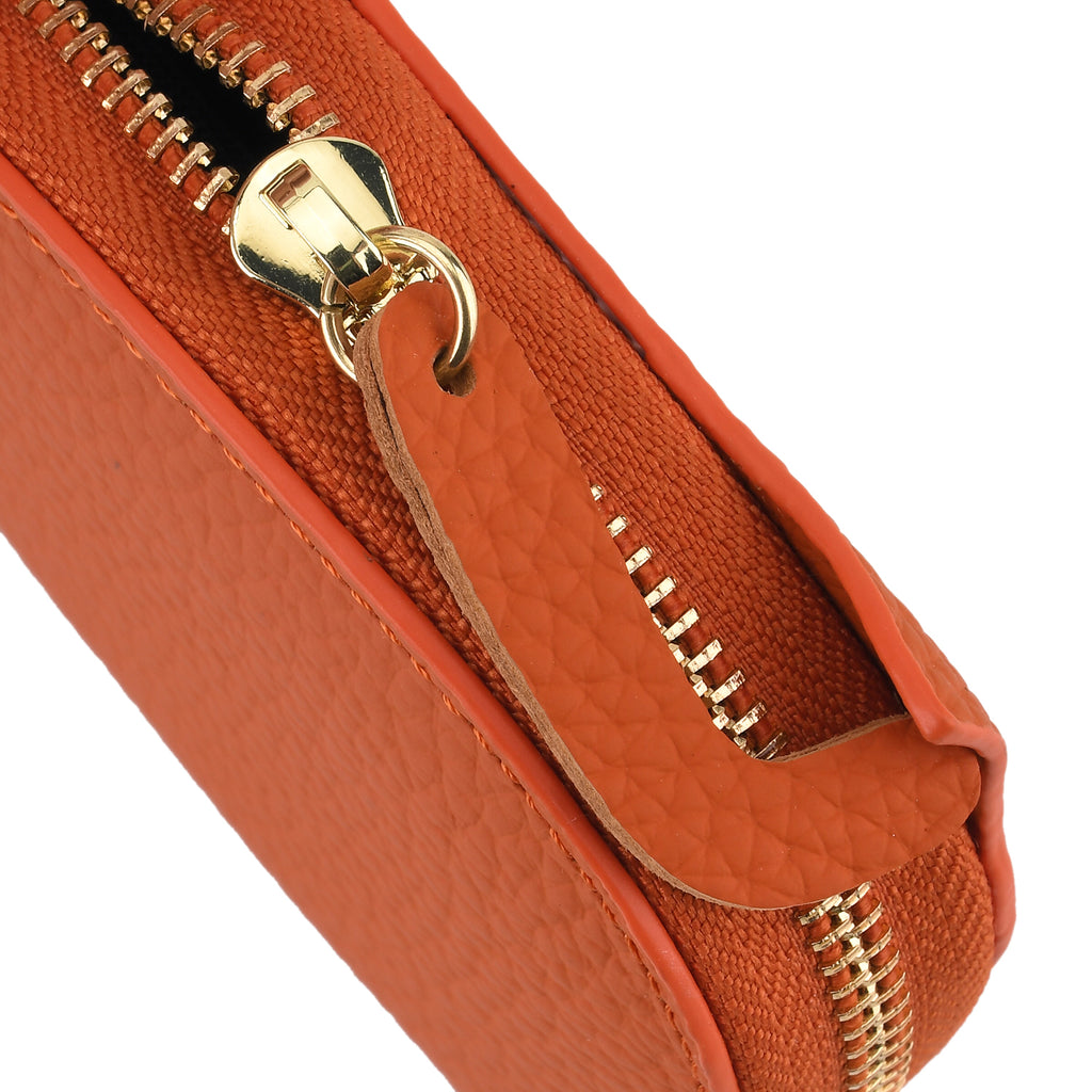 Genuine Leather RFID Blocking Novelty Cat Wallet - Orange_8504780_6