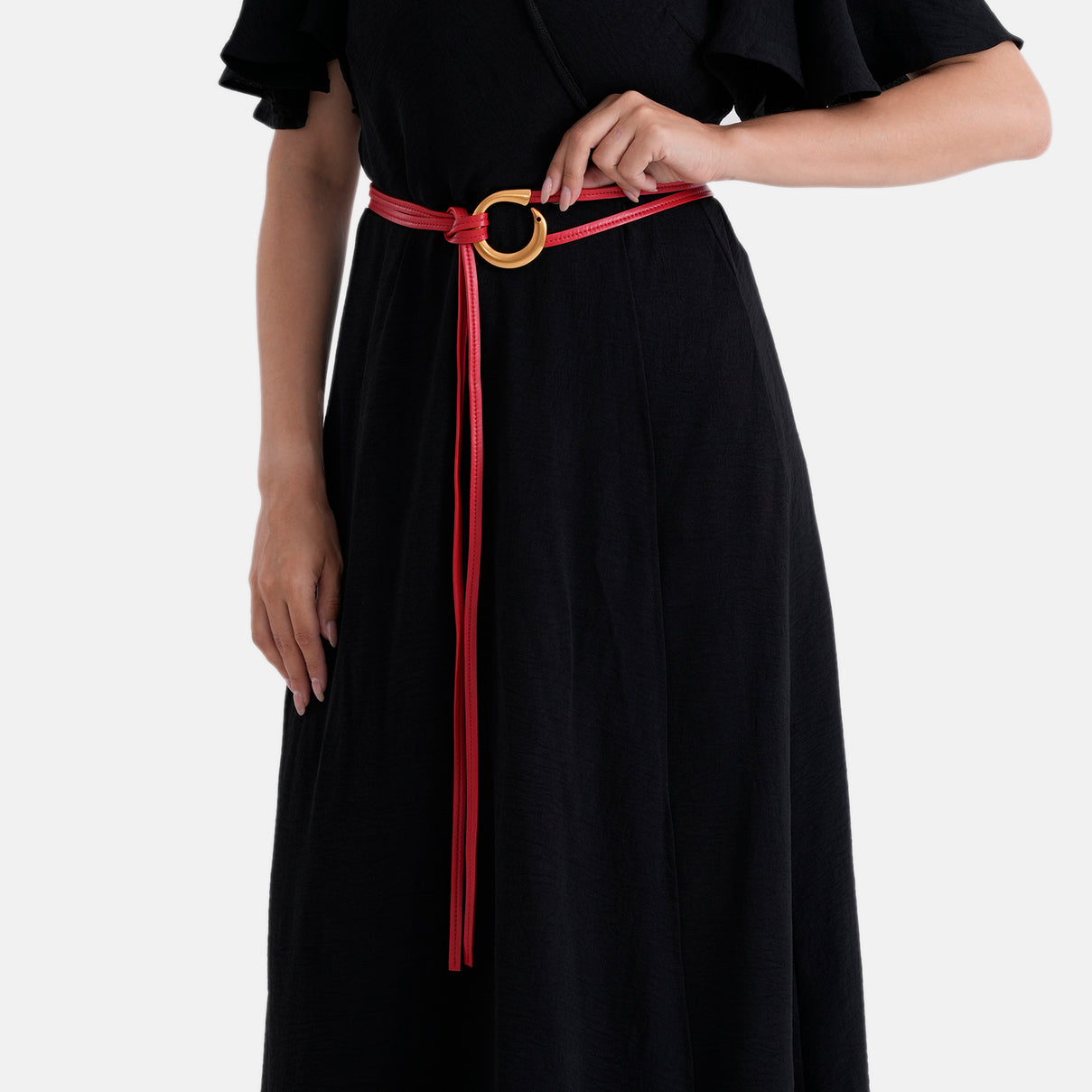 Genuine Leather Belt (135cm) - Red V32490126 3