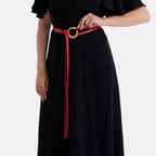 Genuine Leather Belt (135cm) - Red_8504796_2