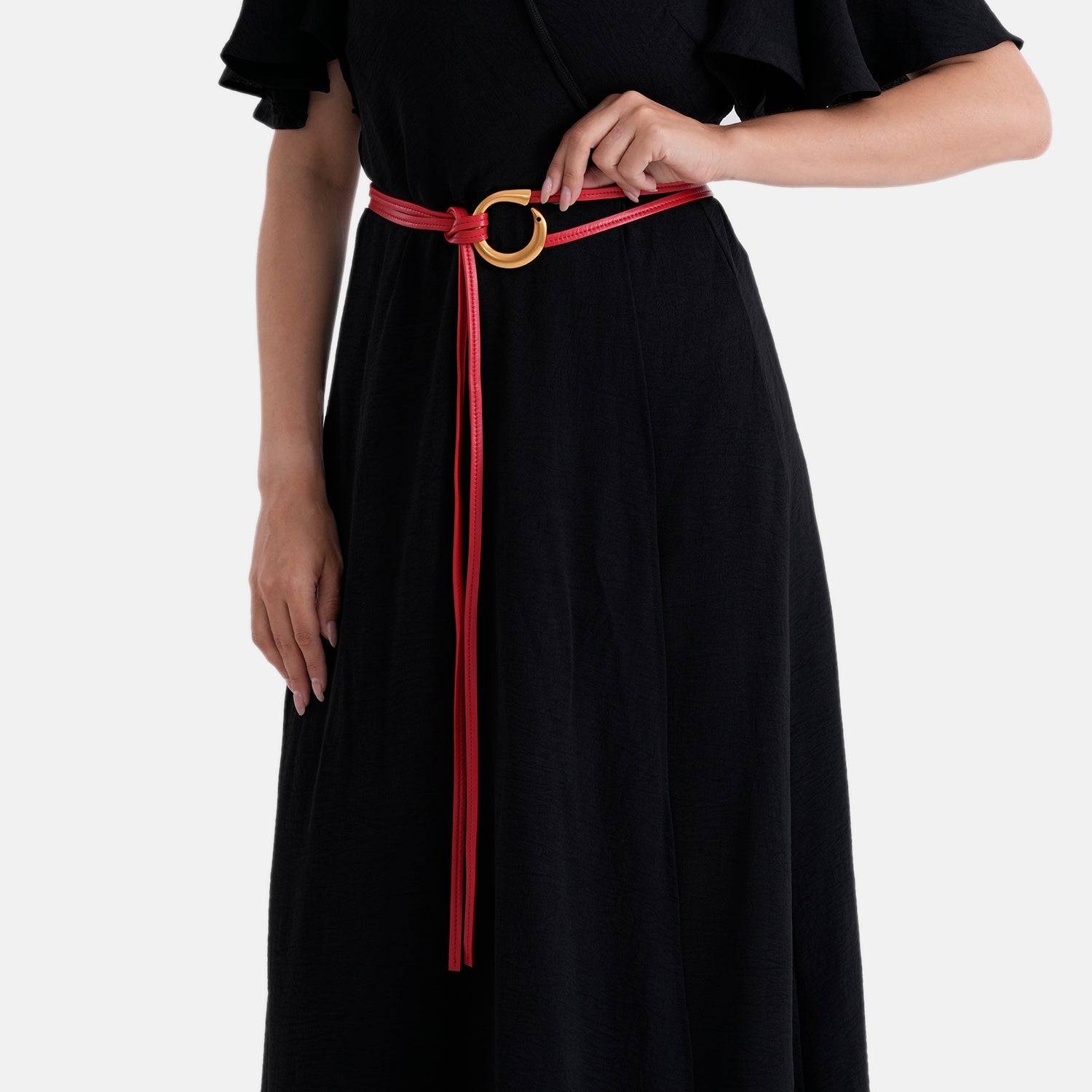 Genuine Leather Belt (135cm) - Red V32356817 3