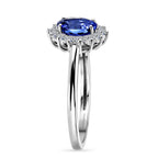AAA Tanzanite & Lab Grown Diamond (SI/GH) Halo Ring in Rhodium Overlay Sterling Silver 1.30 Ct._8504911_3