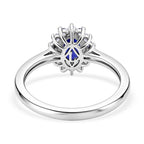 AAA Tanzanite & Lab Grown Diamond (SI/GH) Halo Ring in Rhodium Overlay Sterling Silver 1.30 Ct._8504911_4