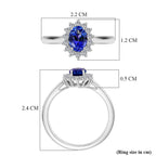 AAA Tanzanite & Lab Grown Diamond (SI/GH) Halo Ring in Rhodium Overlay Sterling Silver 1.30 Ct._8504911_5