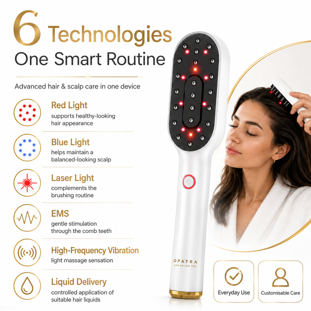 Opatra Lux Brush Pro with EMS, Red, Blue & Laser Light Technology for Hair Care (Lifetime Warranty)_8505207_2