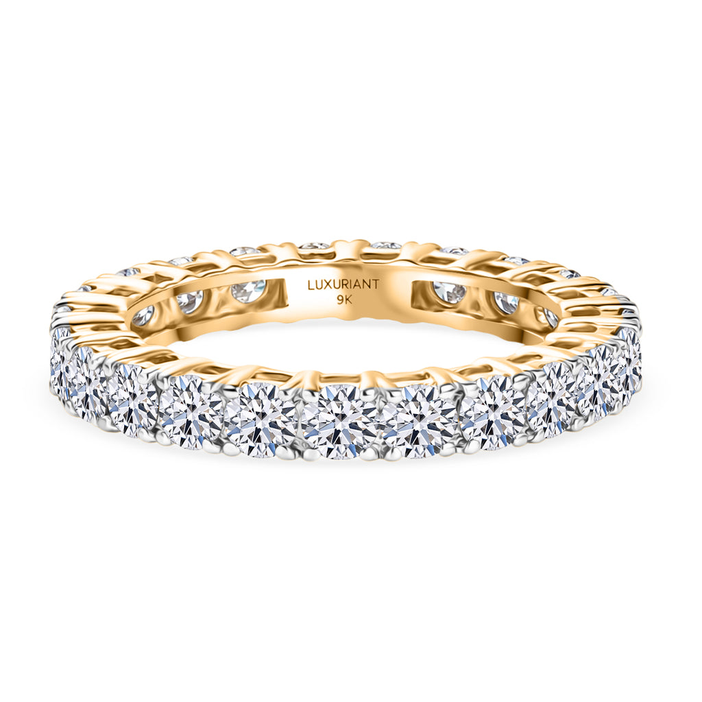 Luxuriant 9K Yellow Gold SGL Certified VS-E/F Lab Grown Diamond  Band Ring 2.07 Ct,_8505574