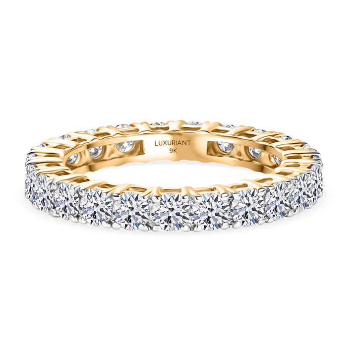 LUXURIANT 2 Ct. Lab Grown Diamond Full-Eternity Band Ring in 9K Yellow Gold SGL Certified (VS-E-F) 8505574 1