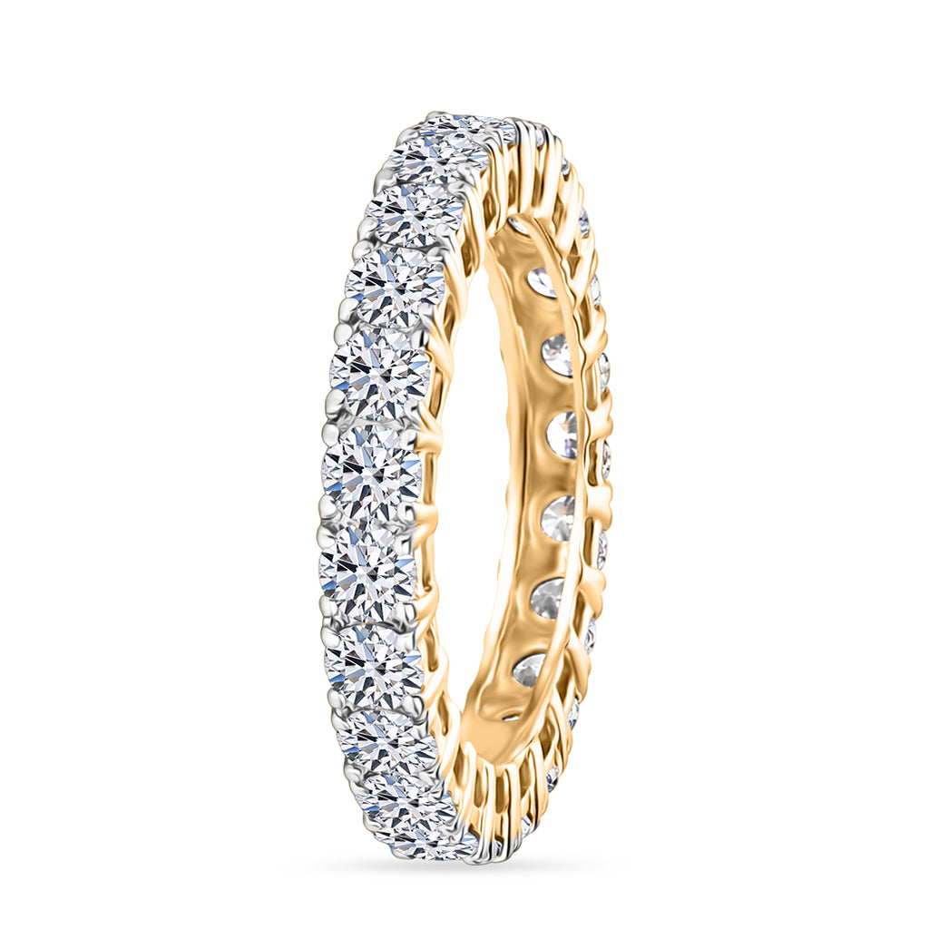 Luxuriant 9K Yellow Gold SGL Certified VS-E/F Lab Grown Diamond  Band Ring 2.07 Ct,_8505574_3
