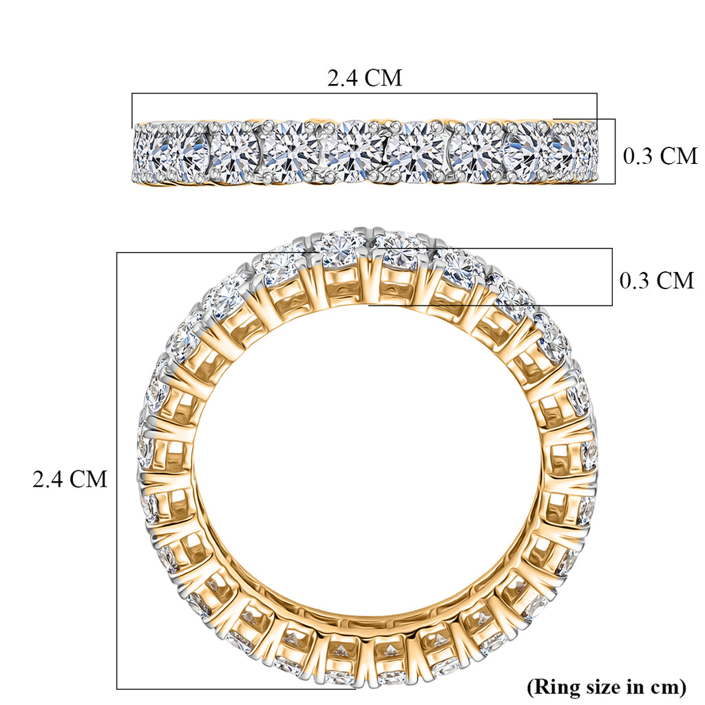 Luxuriant 9K Yellow Gold SGL Certified VS-E/F Lab Grown Diamond  Band Ring 2.07 Ct,_8505574_6