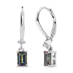 D'Joy Mystic Topaz & White Zircon Solitaire Lever Back Earring in Platinum Overlay Sterling Silver 1.50 Ct._8505711