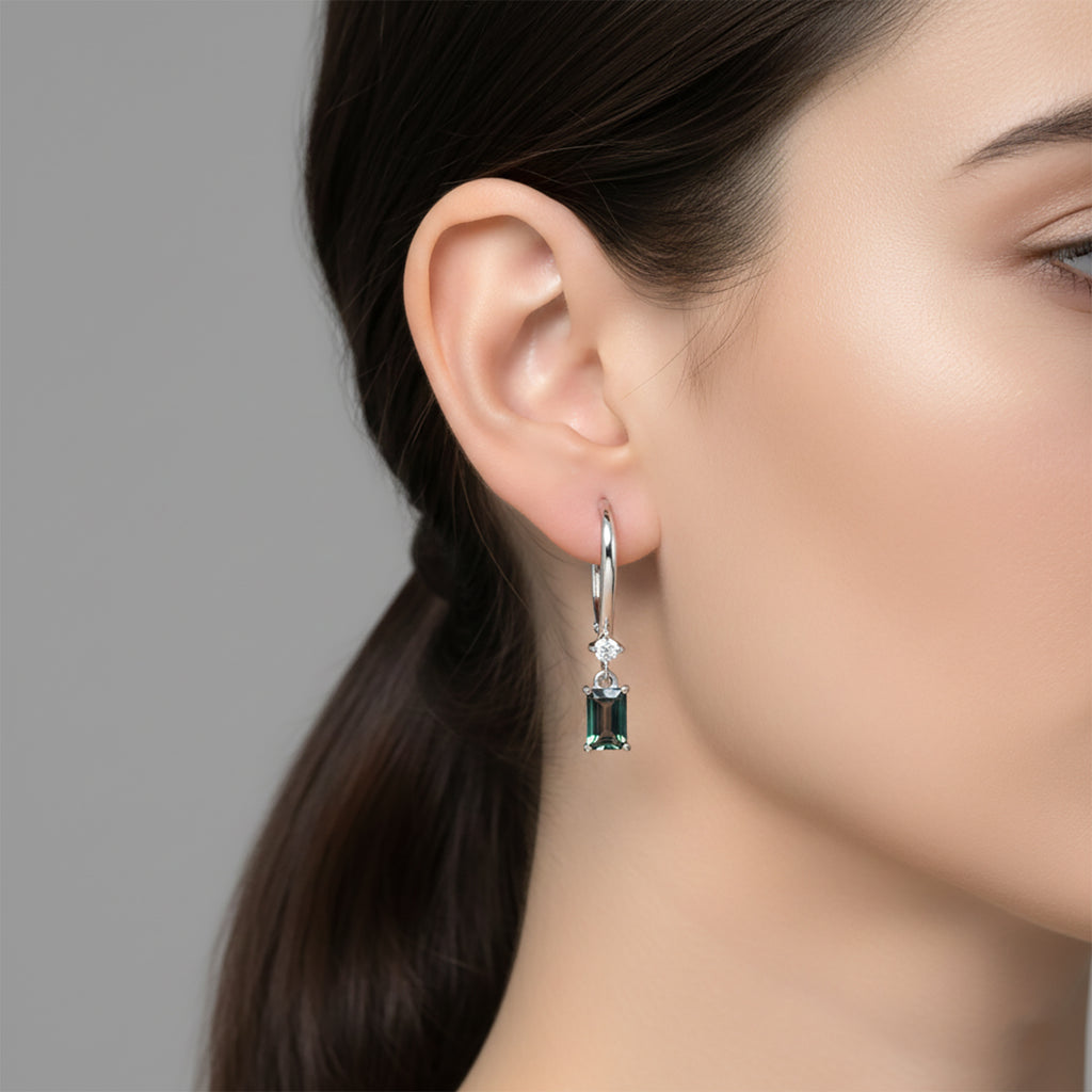 D'Joy Mystic Topaz & White Zircon Solitaire Lever Back Earring in Platinum Overlay Sterling Silver 1.50 Ct._8505711_1