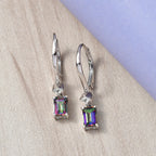 D'Joy Mystic Topaz & White Zircon Solitaire Lever Back Earring in Platinum Overlay Sterling Silver 1.50 Ct._8505711_2