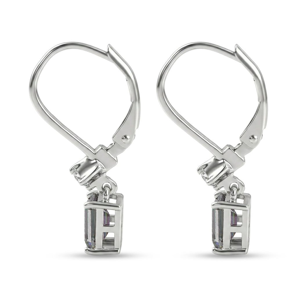 D'Joy Mystic Topaz & White Zircon Solitaire Lever Back Earring in Platinum Overlay Sterling Silver 1.50 Ct._8505711_3