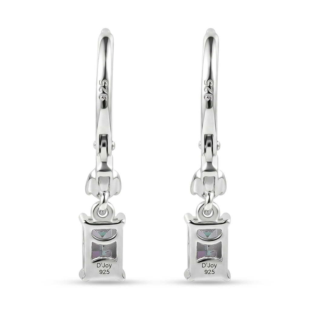 D'Joy Mystic Topaz & White Zircon Solitaire Lever Back Earring in Platinum Overlay Sterling Silver 1.50 Ct._8505711_4