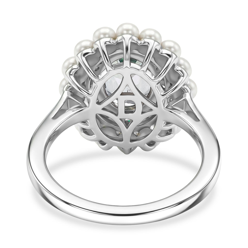 D'Joy Mystic Topaz, Fresh Water Pearl & White Zircon Ring in Rhodium Overlay Sterling Silver 3.85  Ct._8505713_4