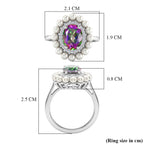 D'Joy Mystic Topaz, Fresh Water Pearl & White Zircon Ring in Rhodium Overlay Sterling Silver 3.85  Ct._8505713_5