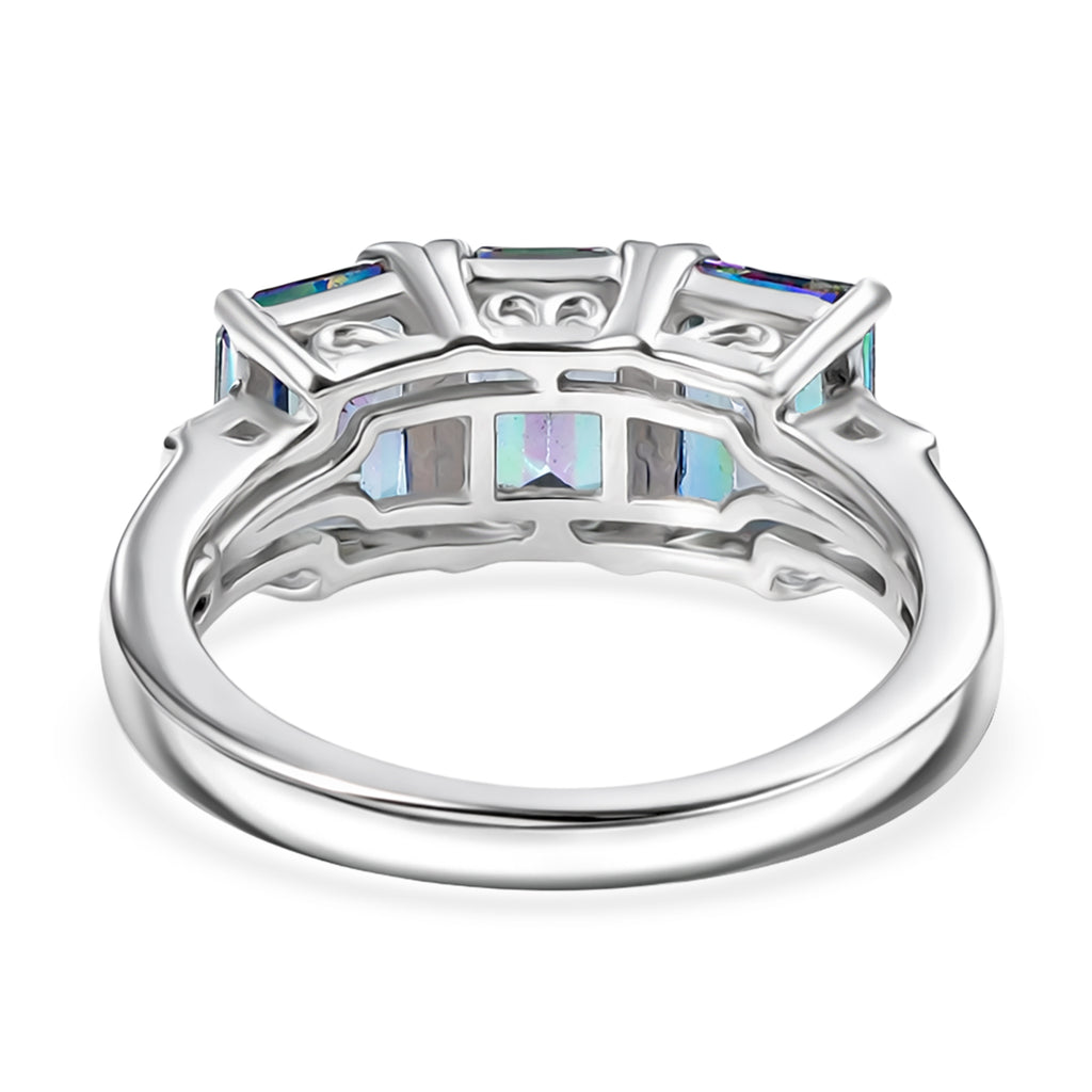 D'Joy Mystic Topaz & Natural White Diamond 3 Stone Ring in Rhodium Overlay Sterling Silver 3.50 Ct._8505757_4