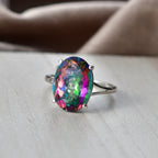 D'Joy Mystic Topaz Solitaire Ring in Rhodium Overlay Sterling Silver  7.25 Ct._8505780_2