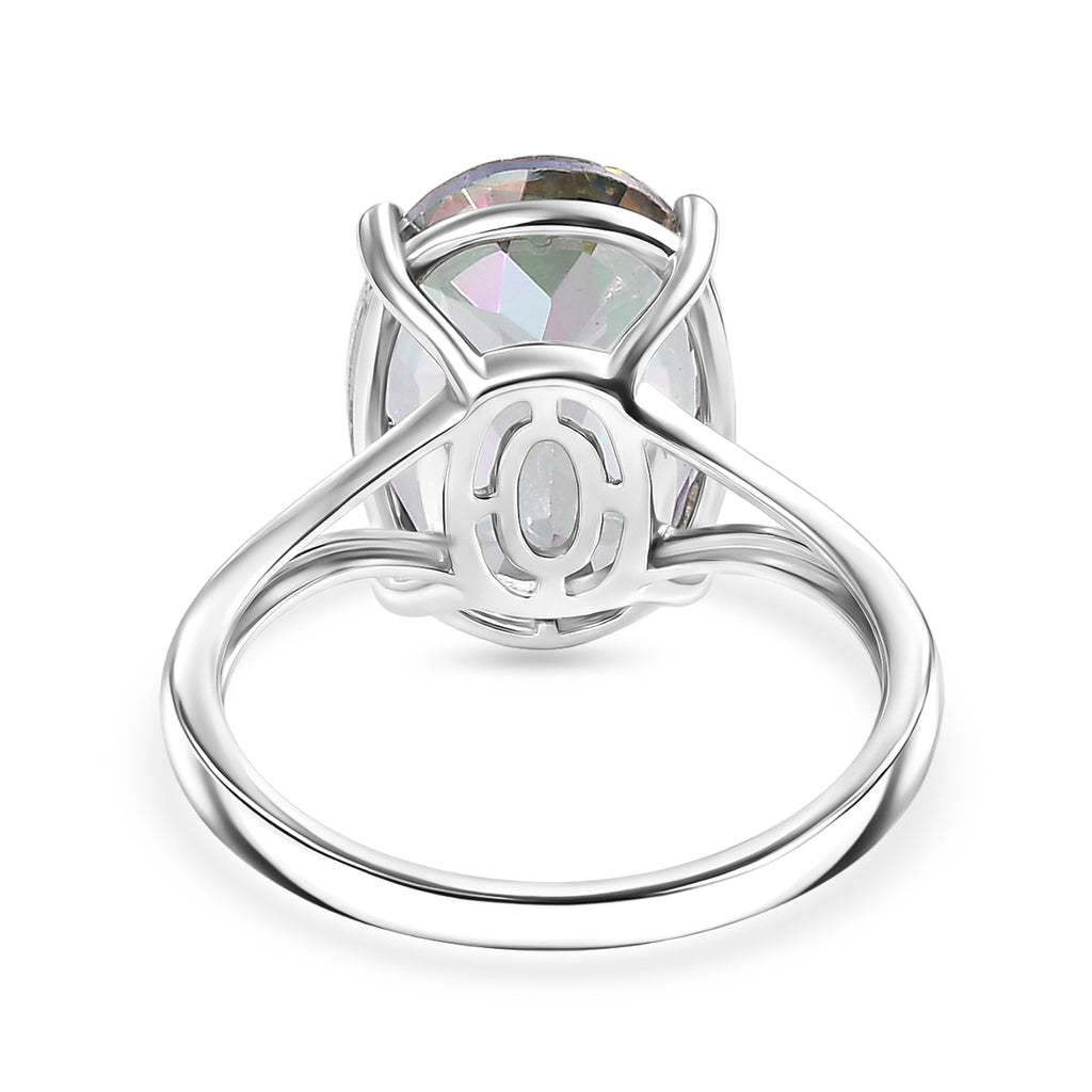 D'Joy Mystic Topaz Solitaire Ring in Rhodium Overlay Sterling Silver  7.25 Ct._8505780_4