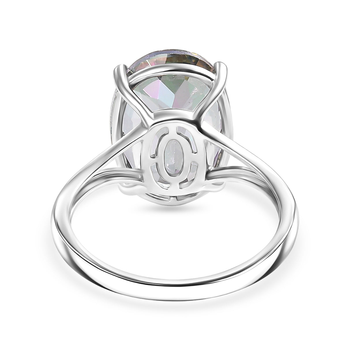 D'Joy Mystic Topaz Solitaire Ring in Rhodium Overlay Sterling Silver  7.25 Ct. V32524640 5