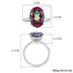 D'Joy Mystic Topaz Solitaire Ring in Rhodium Overlay Sterling Silver  7.25 Ct._8505780_5
