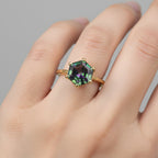 D'Joy Mystic Topaz Solitaire Ring in Yellow Gold Plated Sterling Silver 2.97 Ct.