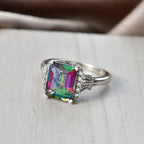 D'Joy Mystic Topaz & White Zircon Ring in Rhodium Overlay Sterling Silver 4.47 Ct._8505811_2