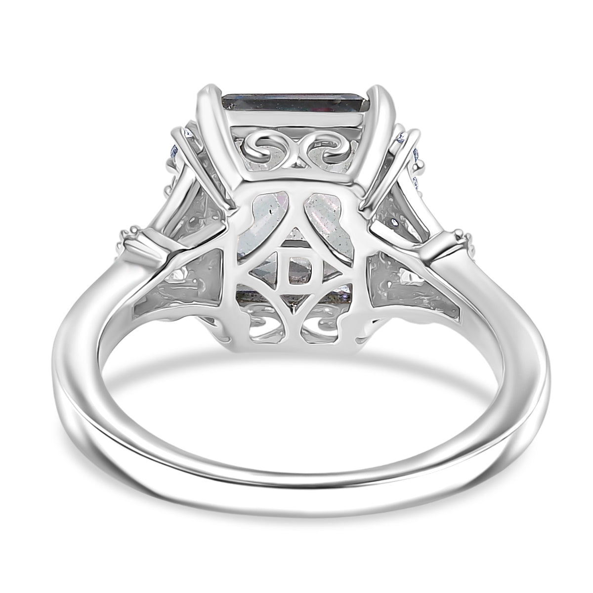 D'Joy Mystic Topaz &amp; White Zircon Ring in Rhodium Overlay Sterling Silver 4.47 Ct. V32561034 5