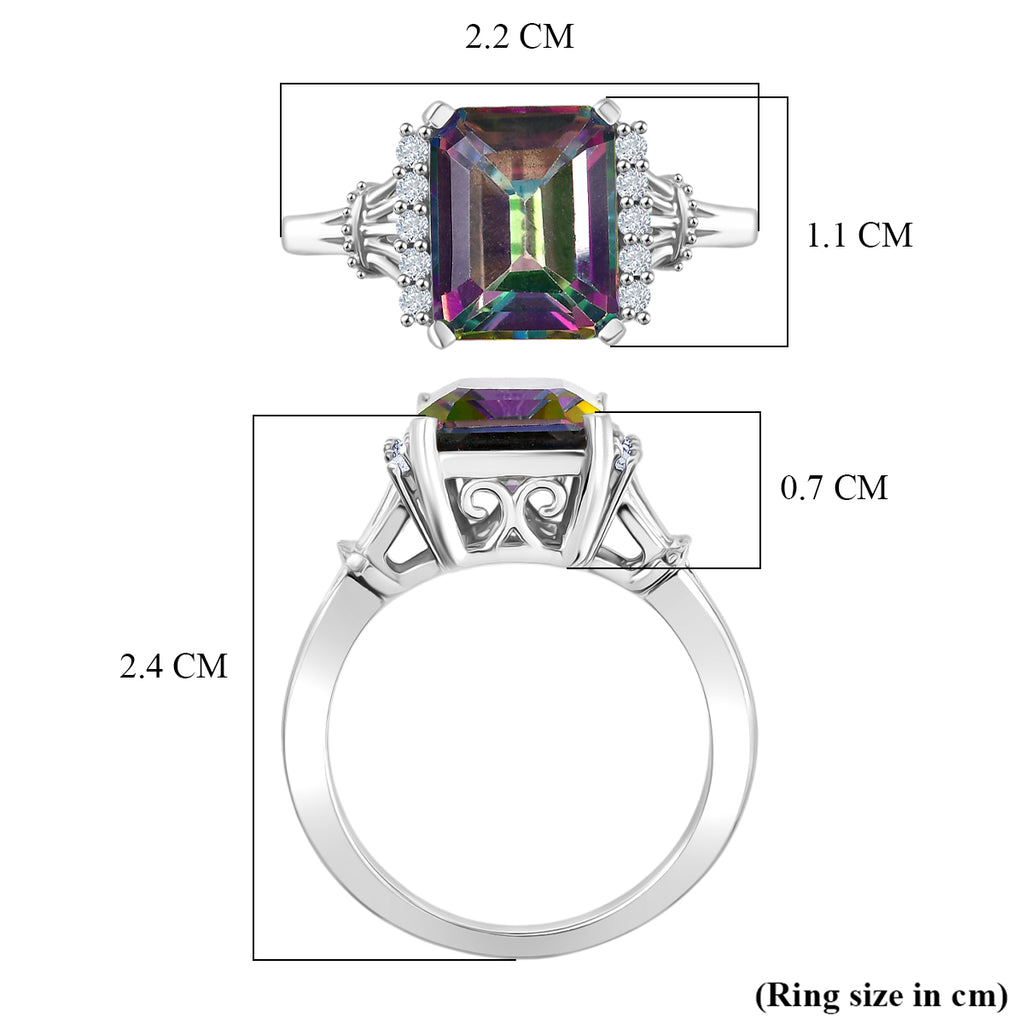 D'Joy Mystic Topaz & White Zircon Ring in Rhodium Overlay Sterling Silver 4.47 Ct._8505812_5