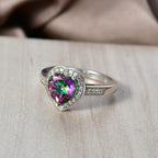 D'Joy Mystic Topaz & White Zircon Heart Ring in Rhodium Overlay Sterling Silver 2.45 Ct._8505840_2