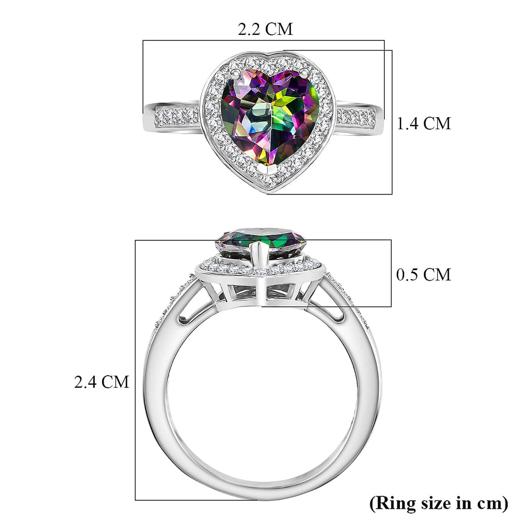 D'Joy Mystic Topaz & White Zircon Heart Ring in Rhodium Overlay Sterling Silver 2.45 Ct._8505840_5