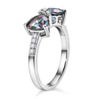 D'Joy Mystic Topaz & White Zircon Twin Sparkle Ring in Platinum Overlay Sterling Silver 1.98 Ct._8505866_3