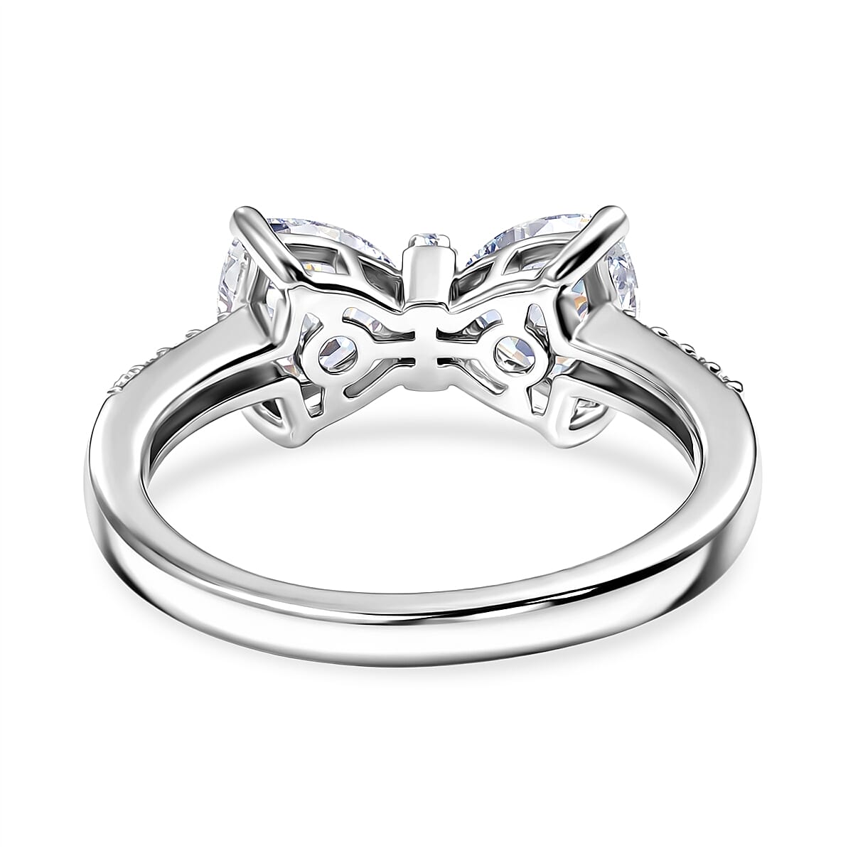 D'Joy Mystic Topaz &amp; White Zircon Twin Sparkle Ring in Platinum Overlay Sterling Silver 1.98 Ct. 8505866 5