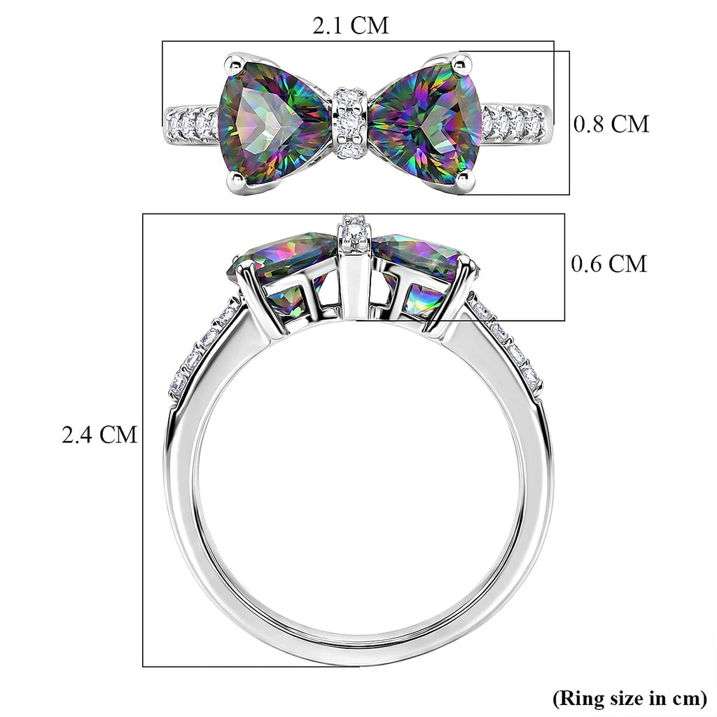 D'Joy Mystic Topaz & White Zircon Twin Sparkle Ring in Platinum Overlay Sterling Silver 1.98 Ct._8505866_5